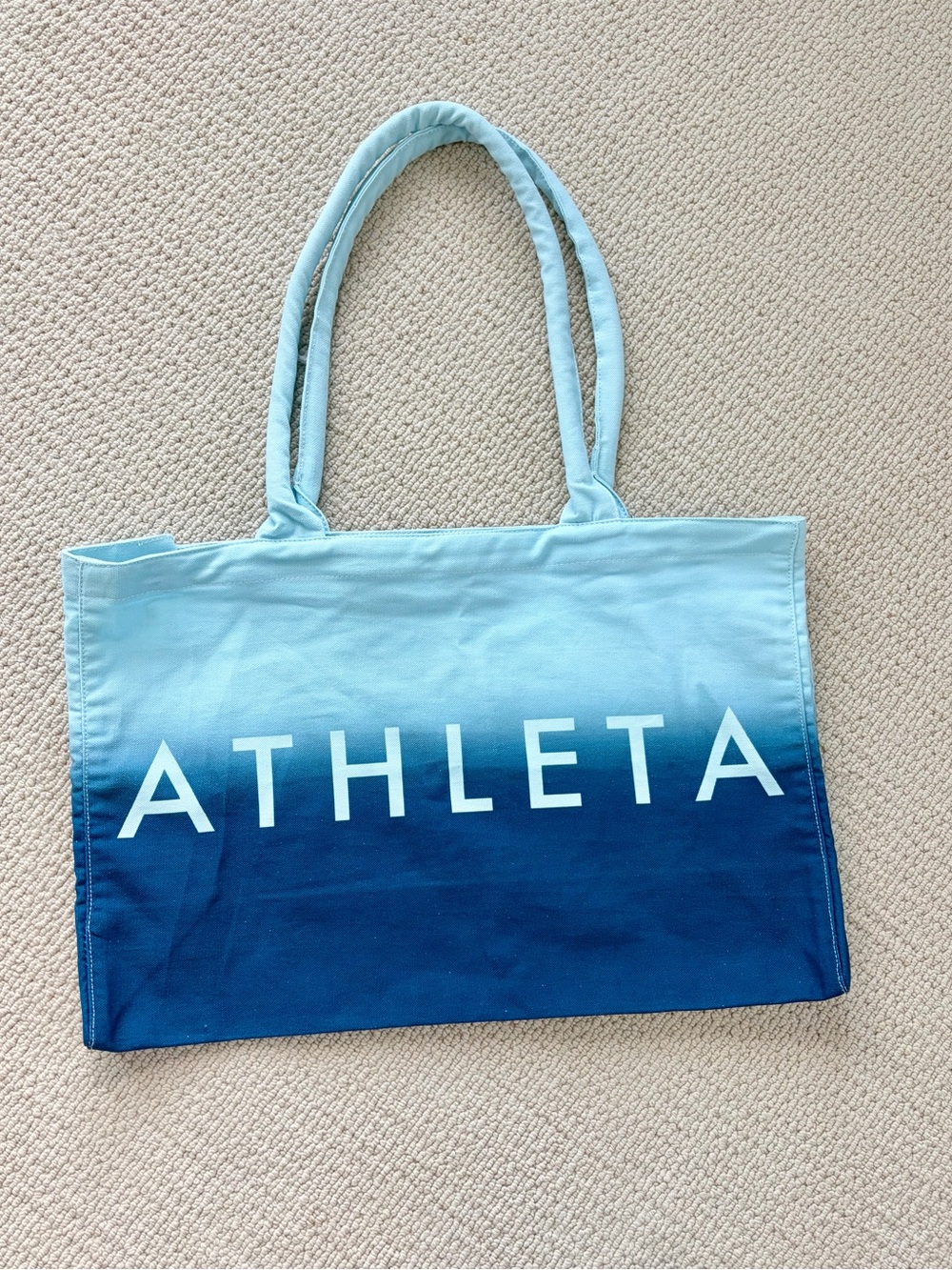Athleta Light-to-Dark Blue Ombre Canvas Tote